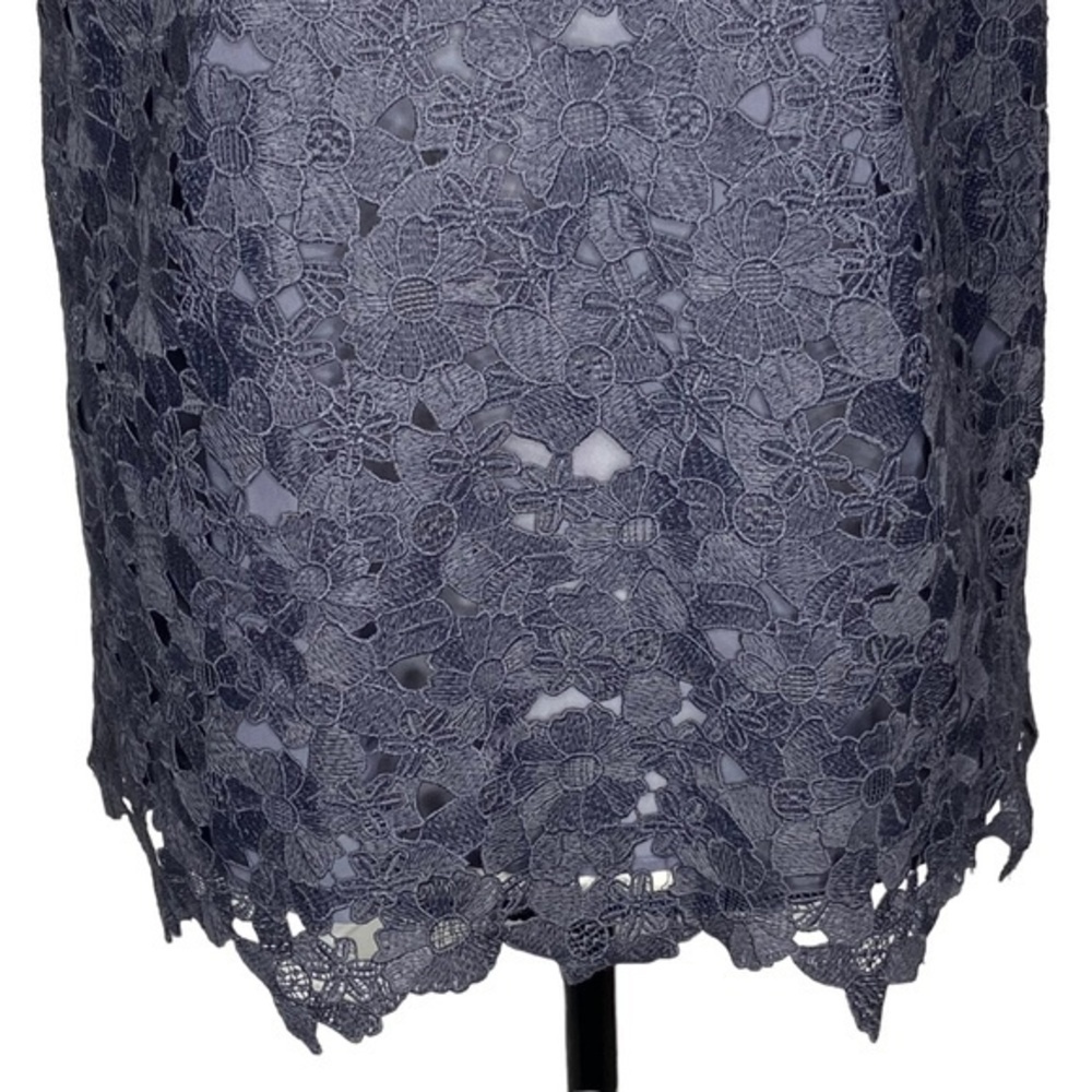 Ann Taylor LOFT Top Dark Gray Floral Lace‎ Overlay Tank Blouse Size Small - Picture 3 of 14